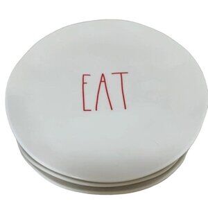 Rae Dunn Artisan Collection By Magenta "Eat" Ceramic Dessert Plates Set Of 4 8"